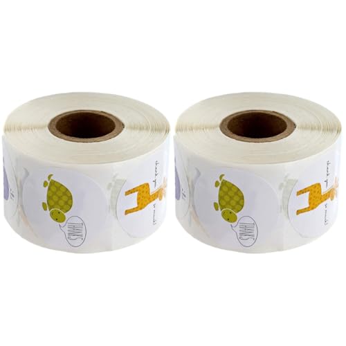 jojofuny 2 Rollen Tierische Dankeschön Aufkleber Cartoon Tier Motive für Geschenkverpackungen Selbstklebende Etiketten für Partygeschenke Bäckerei und Bastelprojekte von jojofuny