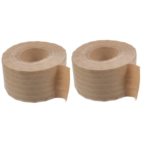 jojofuny 2 Rollen Verschlussband Hochleistungs Verpackungsband Gummierte Klebestreifen Umzugs Versandband Verpackungsband Für Kartons Papierband Kartons Klebeband Hellbraunes von jojofuny