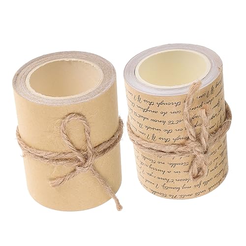 jojofuny 2 Rollen Vintage Kraftpapier Klebebänder für Diy Scrapbooking Journaling und Dekoration Kreative Handgefertigte Tapes für Handbücher und Fotoalben von jojofuny
