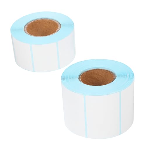 jojofuny 2 Rollen Wasserdichtes Barcode -Etikett Farbe ziehen um farbig klebrig Porto Versandetikettenpapier weiße Versandetiketten -Versandetiketten leere Adressetiketten Aufkleber von jojofuny