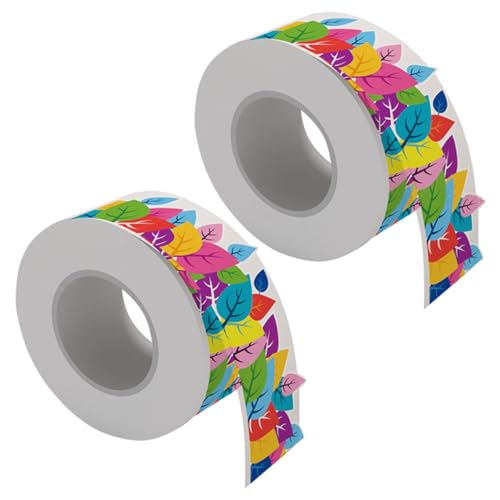 jojofuny 2 Rollen Wasserdichtes Kleberaufkleber Austauschbarer Pinnwandrand Festival Pinnwand Grenze Randaufkleber Mit Baumblattmuster Festival-accessoires Pvc Selbstklebend von jojofuny