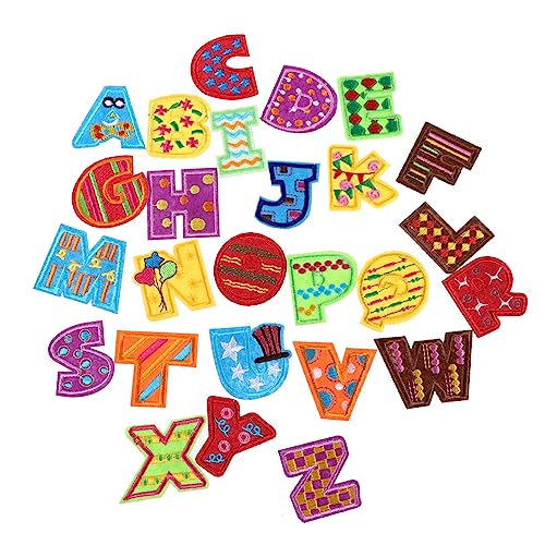 jojofuny 2 Sätze 26 Stoffaufkleber Mit Buchstaben Bügelflicken Für Chenille Brief Flecken Gestickte Aufnäher Applikationen Stickerei College-buchstaben-patches Bestickt Vlies 26 Stück * 2 von jojofuny