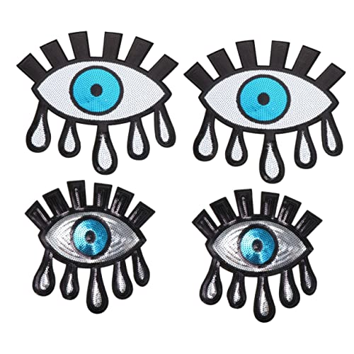 jojofuny 2 Sätze Aufnähbare Pailletten Flicken Augenform Modische Diy Kleidung Patches Zum Nähen Und Aufbügeln Dekorative Stoffapplikation Für Reparatur Und Individuelle 2 Stücke * 2 von jojofuny
