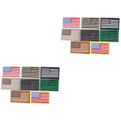 jojofuny 2 Sätze Aufnäher Mit Amerikanischer Flagge Patch Stickerei Cool Uns Amerikanische Flagge Aufnäher Aufbügler Amerikanische Flagge Aufkleber Stoffzubehör Kleidungsdekor 8 Stück * 2 von jojofuny