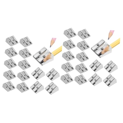 jojofuny 2 Sätze Bleistiftspitzer Aus Aluminiumlegierung Manueller Bleistiftspitzer Anspitzer Werkzeuge Zum Anspitzen Von Bleistiften Bürobedarf 20 Stück * 2 von jojofuny