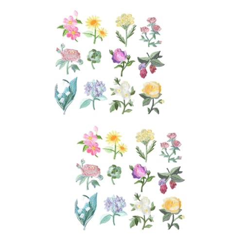 jojofuny 2 Sätze Blumenbeet Flecken Kleidung Gestickter Aufnäher Für Blumenapplikationen Floral Gestickte Applikationen Aufnäher Mit Blumenstickerei Blumen- Party Stoff 12 Stück * 2 von jojofuny