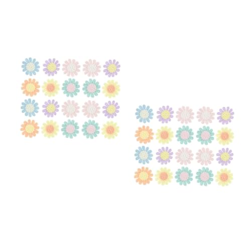jojofuny 2 Sätze Blumenstoff Patches Zum Aufbügeln Dekorative Niedliche Applikationen Für Kleidung Diy Bastelprojekte Vielseitig Einsetzbar Hochwertige 20 Stück * 2 von jojofuny
