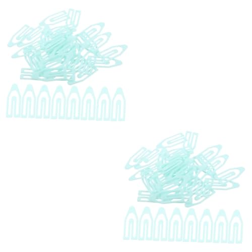 jojofuny 2 Sätze Büroklammern Markieren Clips Form Pastell Büroklammern Papier Die Büroklammern Sortiert Winzig Schreibtisch Dreieckig Sky-blue Plastik 60 Stück * 2 von jojofuny