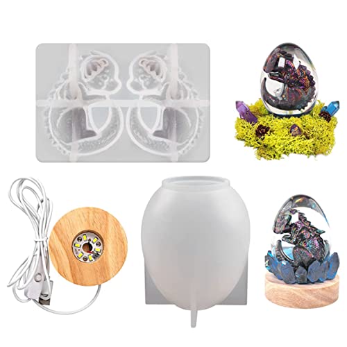 jojofuny 2 Sätze Diy Drachen Ei Silikonform mit Lampensockel Epoxidharz Gießform für Tischdekorationen Eiförmige Silikonform für Bastelideen LED Lampenbasis Leicht zu Reinigen und jojofuny 2 Sätze Diy Drachen Ei Silikonform mit Lampensockel Epoxidharz Gießform für Tischdekorationen Eiförmige Silikonform für Bastelideen LED Lampenbasis Leicht zu Reinigen und von jojofuny