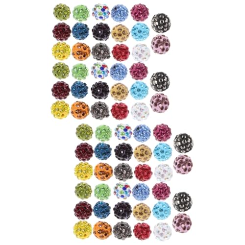 jojofuny 2 Sätze Diy Spacer Perlen Polymer Clay Mit Strass Für Schmuckherstellung Armbänder Und Bastelprojekte Mischfarben 50 Stück * 2 von jojofuny
