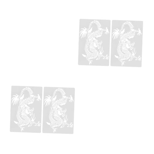 jojofuny 2 Sätze Drachenform-malvorlage Malschablonen Drachenschablonen Zum Malen Drachen-schablone Wiederverwendbare Malvorlagen Diy-drachen-malvorlagen Pvc Weiß 2 Stücke * 2 von jojofuny