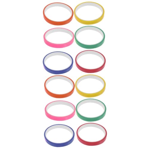 jojofuny 2 Sätze Farbiges Band Handwerk Uv Streifen Klebrig Lustiges Klebeband Lustiges Klebebänder Stressabbauzubehör Diy -klebeband Plastik 6 Rollen * 2 von jojofuny