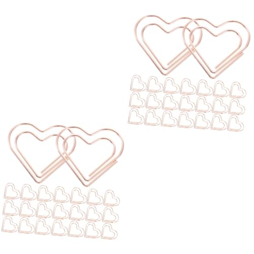 jojofuny 2 Sätze Herzförmige Büroklammern Aus Kreative Papierclips Roségold Für Bürobedarf Schule Und Einzigartige Und Praktische Aktenklammern Für Dokumente Und Notizen 100 Stück * 2 von jojofuny