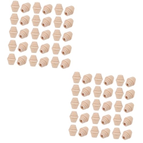 jojofuny 2 Sätze Holzperlen Diy Zubehör Für Einfache Auffädelung Vielseitig Einsetzbar Für Schmuckherstellung Für Kreative Bastelprojekte Hochwertige Holzmaterialien 50 Stück * 2 von jojofuny