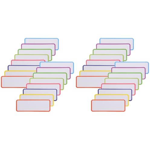 jojofuny 2 Sätze Magnetisches Etikett Streifen Etiketten Trockener Lösche Magnete Kühlschrank Dünn Weiße Brettmagnete Beschreibbare Magnete Tag-board Aufkleber 54 Stück * 2 von jojofuny
