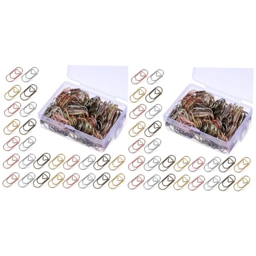 jojofuny 2 Sätze Mini Love Paper Clip Winzig Klammern Aus Papier Schlüssel Größe Papierclip Mini-büroklammern Metall -büroklamme Mini-bindeklammern Schulbedarf 200 Stück * 2 von jojofuny