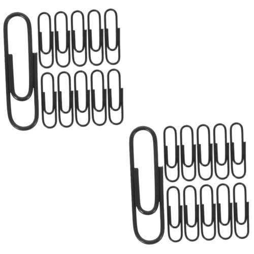 jojofuny 2 Sätze Paperclip Briefpapier kleine Büroklammer Binder Büroklammer Dokumentclips Büroklammern klein Dekorative Papierklamme Bürobedarf Dateiclips Plastik Black von jojofuny