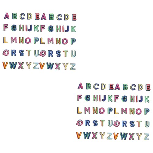 jojofuny 2 Sätze Patches Aufnäher Zum Aufnähen Oder Aufbügeln Für Kleidung Taschen Hüte Und Diy Projekte Farbige Alphabet Stickerei Für Designs 52 Stück * 2 von jojofuny