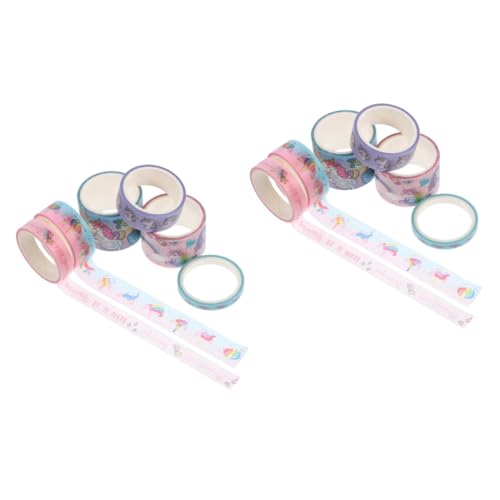 jojofuny 2 Sätze Scrapbook Klebeband Dekoratives Papierband Mit Einhorn Für Diy Handbücher Tagebücher Und Alben Vielseitig Und Einfach Anzuwenden 6 Rollen * 2 von jojofuny