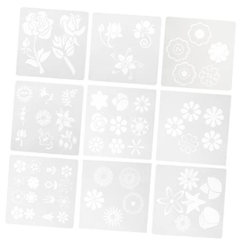 jojofuny 2 Sätze Teiliges Blumen Malvorlagen Aus Langlebigem Pet Wiederverwendbar Waschbar Für Zeichnenlernen Und Kreativen Diy Kunstprojekten Vielseitige Blütenmotive Zum 9 Stück * 2 von jojofuny