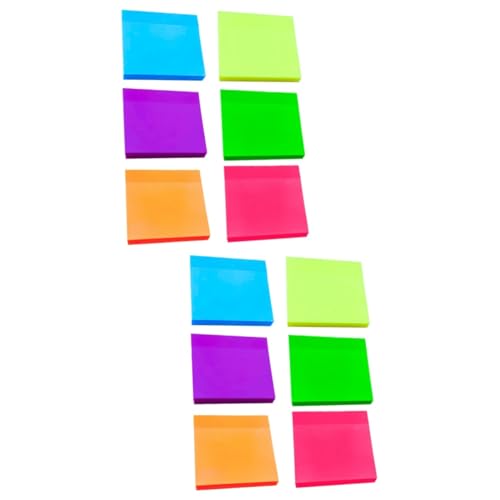 jojofuny 2 Sätze Teiliges Bunte Haftnotizen Selbstklebende Notizblätter Transparente Pet Memo Pads Für Schule Büro Und Kreative Projekte Für Notizen Und Erinnerungen 6 Stück * 2 von jojofuny