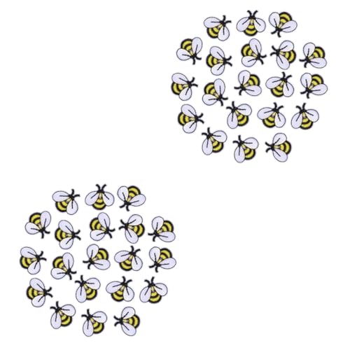 jojofuny 2 Sätze Teiliges Cartoon Bee Aufnäher Gestickte Stoffpatches Zum Aufbügeln Für Kleidung Jeans Jacken Und Diy Dekoration Für Bastelprojekte 20 Stück * 2 von jojofuny