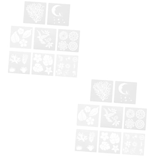 jojofuny 2 Sätze Teiliges Diy Schablonen Für Malvorlagen Blumenmuster Bastelvorlagen Zum Zeichnen Und Gestalten Für Wandmalerei Grußkarten Fotoalben Und Kreative Dekorationen 8 Stück * 2 von jojofuny