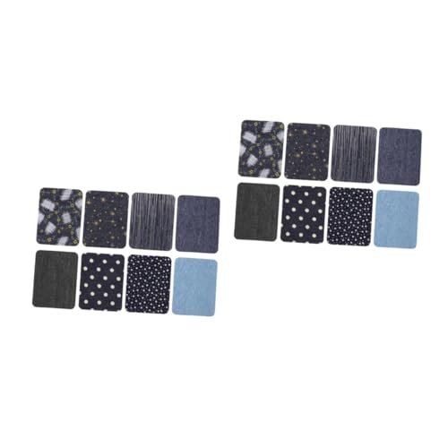 jojofuny 2 Sätze Teiliges Rechteckige Bügelflicken Diy Applikationen Für Kleidung Langlebig Und Hautfreundlich Zum Aufbügeln Oder Annähen Jeans Jacken Und Mehr 8 Stücke * 2 von jojofuny