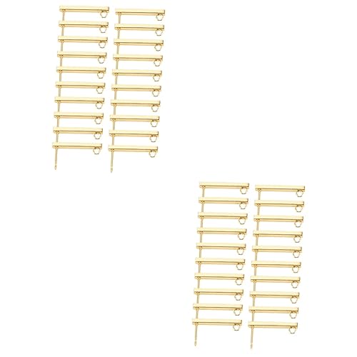 jojofuny 2 Sätze Teiliges Rechteckige Ohrring Materialien Für Diy Ohrringe Ohrstecker Mit Ring Handgemachte Ohrring Zubehör Goldfarben 20 Stück * 2 von jojofuny