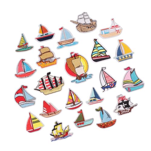jojofuny 2 Sätze Teiliges Selbstklebende Applikationen Cartoon Segelboot Stickerei Patches Für Jeans Kleidung Und Taschen Zur Dekoration Und Reparatur 23 Stück * 2 von jojofuny