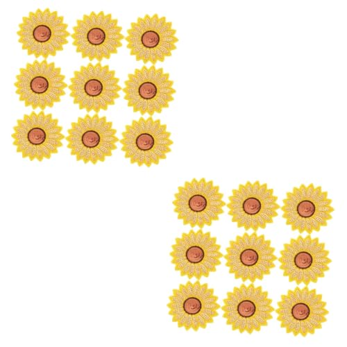jojofuny 2 Sätze Teiliges Sonnenblumen Bestickungen Patches Hot Melt Sticker Für Kleidung Taschen Und Kostüme Dekorative Stoffapplikationen Zum Aufbügeln Oder Aufnähen 12 Stück * 2 von jojofuny
