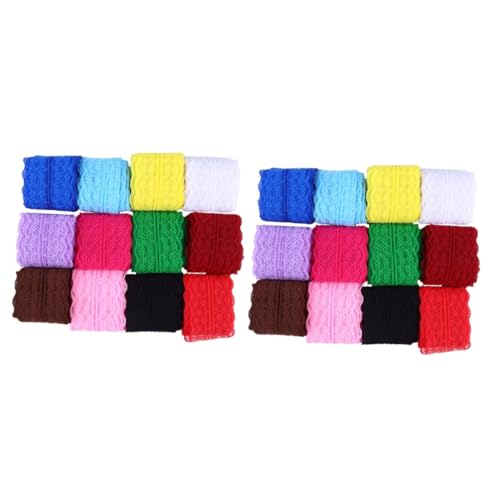 jojofuny 2 Sätze Teiliges Spitzenband Für Diy Bastelprojekte Stoffbänder Für Dekoration Schmuck Haaraccessoires Und Mehr 12 Stück * 2 von jojofuny