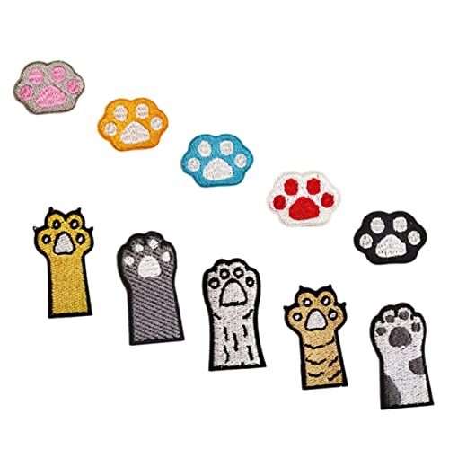 jojofuny 2 Sätze Teiliges Tierpfoten Stickapplikationen Für Diy Kleidung Stoffpatches Zur Dekoration Für Hüte Taschen Und Mehr Lebendige Farben Und Einfach Anzubringen 10 Stück * 2 von jojofuny