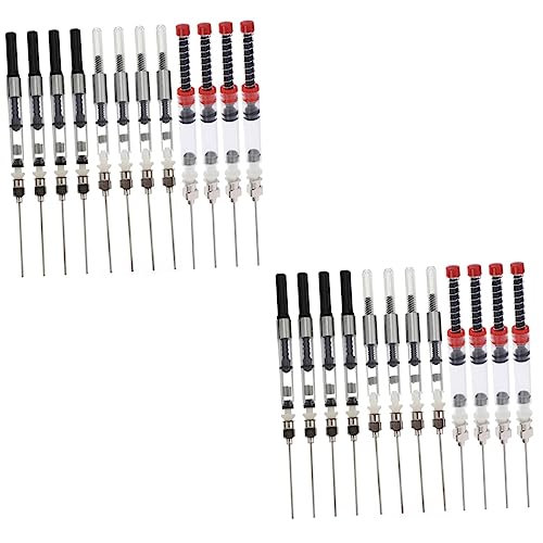 jojofuny 2 Sätze Tintenabsorber Tintenaufnahme Für Füllfederhalter Brunnenstift -tintenfüller Tintenfüllung Füllfederhalter Aus Metall Füllfederhalterspitzen Rostfreier Stahl 12 Stück * 2 von jojofuny