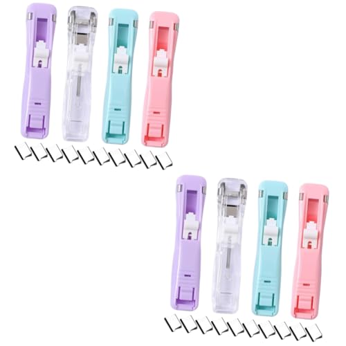 jojofuny 2 Sätze Traaceless -Bindungsmaschine Nachfüllung Hefter Schwerlastklammern Bürowefter Klemmbrett mit Speicher Büroklammer Clips Briefpapier Muschelclips Papierclips Abs Bunt von jojofuny