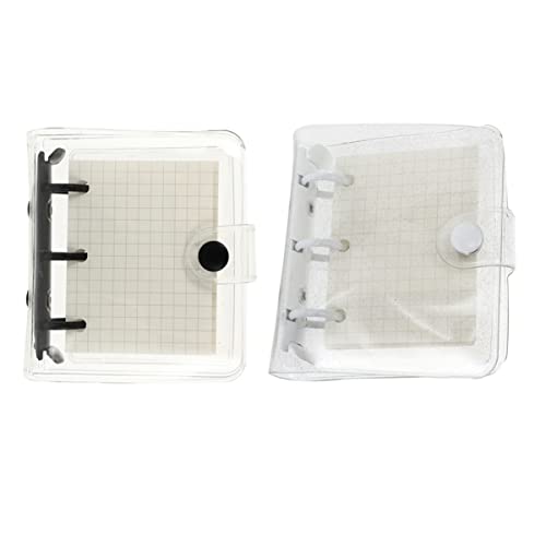 jojofuny 2 Sätze Tragbare Notizbücher Transparentes PVC Notizbuch mit Ringen Karopapier und Transparenten Taschen für Kreative Planung und Diy Projekte von jojofuny