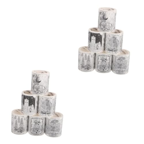 jojofuny 2 Sätze Washi Tape Dekorative Klebebänder in Zufälligen Designs Für Scrapbooking Journaling Und Diy Projekte Handwerk Zubehör Für Kreative Bastler 6 Rollen * 2 von jojofuny