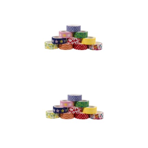 jojofuny 2 Sätze Washi Tape Set Dekorative Klebebänder Für Diy Scrapbooking Journals Und Handwerk Vielseitige Designs Für Projekte 10 Rollen * 2 von jojofuny
