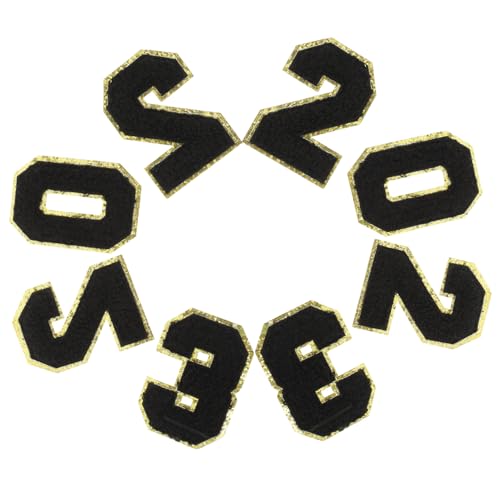 jojofuny 2 Sätze Zahlen Patches Aufbügelbare Bestickte Applikationen Kleidung Reparatur Flicken DIY Applikation für Jacken Pullover Taschen Textilien Schwarz von jojofuny