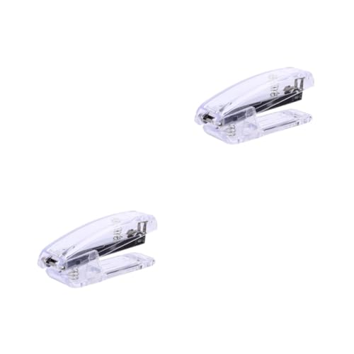 jojofuny 2 Stck. Transparenter Heftgerät aus Kunststoff Tragbare Buchbindemaschine Ergonomisches und Design für Schule Büro und Zuhause Silber von jojofuny