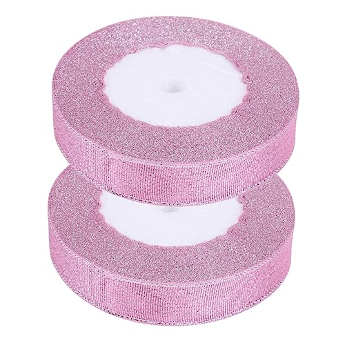jojofuny 2 Stück Buntes Zwiebelgürtel Bögen Hochzeit Bänder umwickeln Spitzenband dünn Blau Bänder für Handwerk Geschenkpapier verpacken Bandband Geschenkwickband Partybänder Polyester Rosa von jojofuny