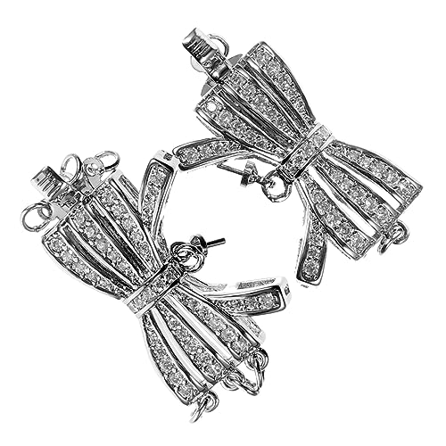 jojofuny 2 Stück DIY Kettenverschluss für Armbänder Silberfarbene Verbindungselemente Mehrlagiger Schmuckverschluss für Bastelprojekte Langlebig und Leicht für Individuellen Schmuck von jojofuny
