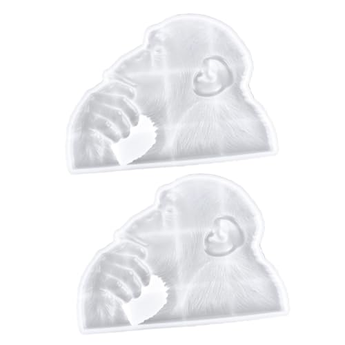 jojofuny 2 Stück DIY Silikon Gorilla Form Hochwertige Epoxidharz Gießform Silikonform für Bastelprojekte für Herstellung von Dekoartikeln und Geschenken von jojofuny
