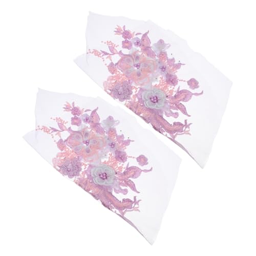 jojofuny 2 Stück Dekorative Spitzenabziehbilder Gestickte Aufnäher für Bekleidungsstücke Stickereien Spitzen Applikationen Polyester (heißer Schmelzenkleberprozess auf der Rückseite) von jojofuny