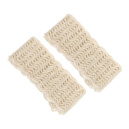 jojofuny 2 Stück Dekoratives Scrapbook Material Diy Spitzenband und Handarbeitsseil für Bastelprojekte Geschenkverpackungsmaterial Design Milchweiß von jojofuny