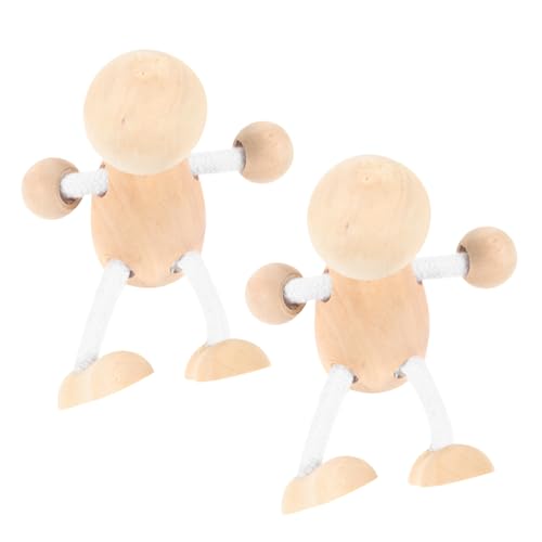 jojofuny 2 Stück Diy Holzfiguren Unbemalte Puppen zum Bemalen Handwerkskunst für Bastelprojekte und Weihnachtsdekoration von jojofuny