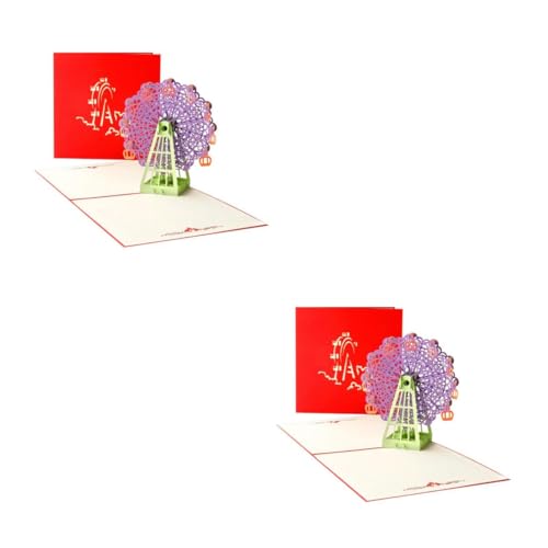 jojofuny 2 Stück Ferris Wheel Grußkarte Kreative Popup Karte für Geburtstage Hochzeiten und Besondere Anlässe als oder Einladung von jojofuny