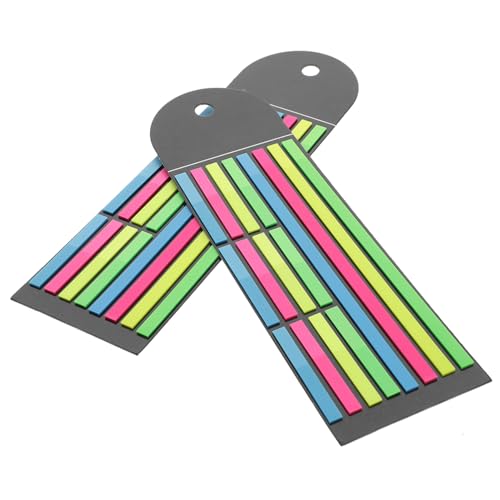 jojofuny 2 Stück Fluoreszierende Haftnotizen Teiliges Schmale Indexstreifen in Neonfarben Selbstklebende Textmarker zum Markieren und Notieren für Büro Schule und Fokussiertes Lesen von jojofuny