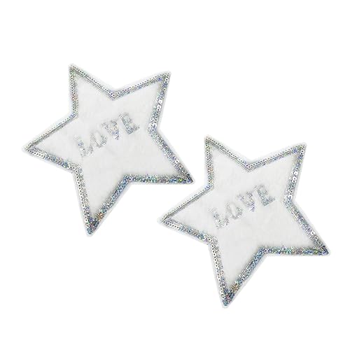 jojofuny 2 Stück Gestickte Pailletten Patches Dekoration zum Fünfzackstern DIY Aufnäher für Kleidung Jeans Taschen Bastelprojekte Kinderbekleidung und jojofuny 2 Stück Gestickte Pailletten Patches Dekoration zum Fünfzackstern DIY Aufnäher für Kleidung Jeans Taschen Bastelprojekte Kinderbekleidung und von jojofuny