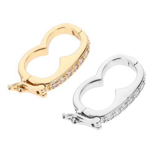 jojofuny 2 Stück Halskette Verlängerungsverschlüsse Diy Schmuck Verschlüsse für Perlenkette Gold und Platin Geeignet für Armbänder und Praktisch und Elegant von jojofuny